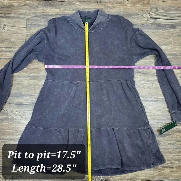 Wild Fable Tiered Long Sleeve Mineral Wash Babydoll Dress Size XS NWT - Picture 8 of 9